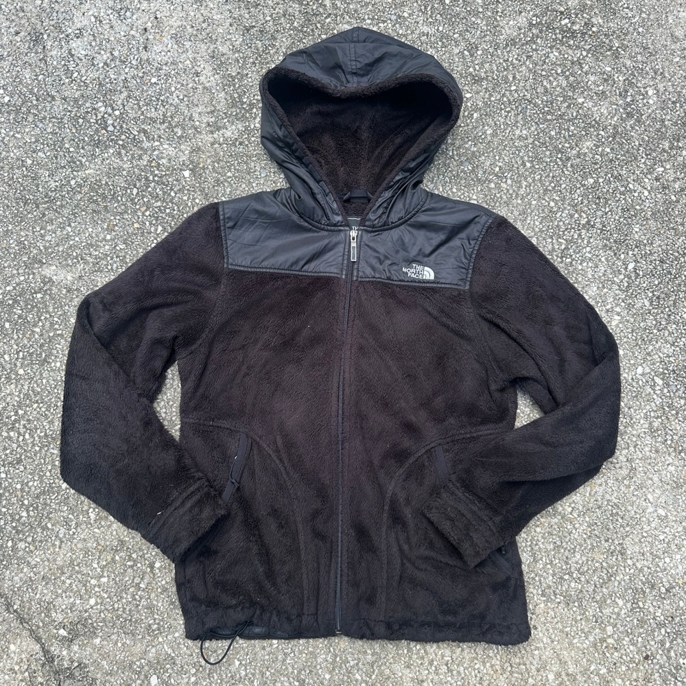 The North Face Womens Brown Osito Denali Hooded Full Zip Fleece Jacket Medium